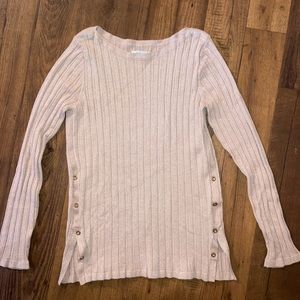 Croft and Barrow Pink Sweater w/ shimmer + buttons